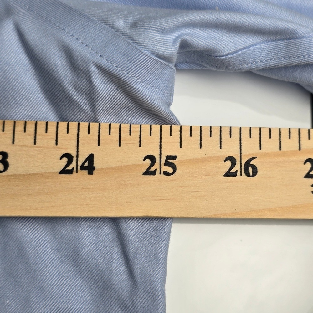 Brooks Brothers Dress Shirt Mens 17-34 Light Blue Regular Non-Iron Stretch Twill - Picture 11 of 13